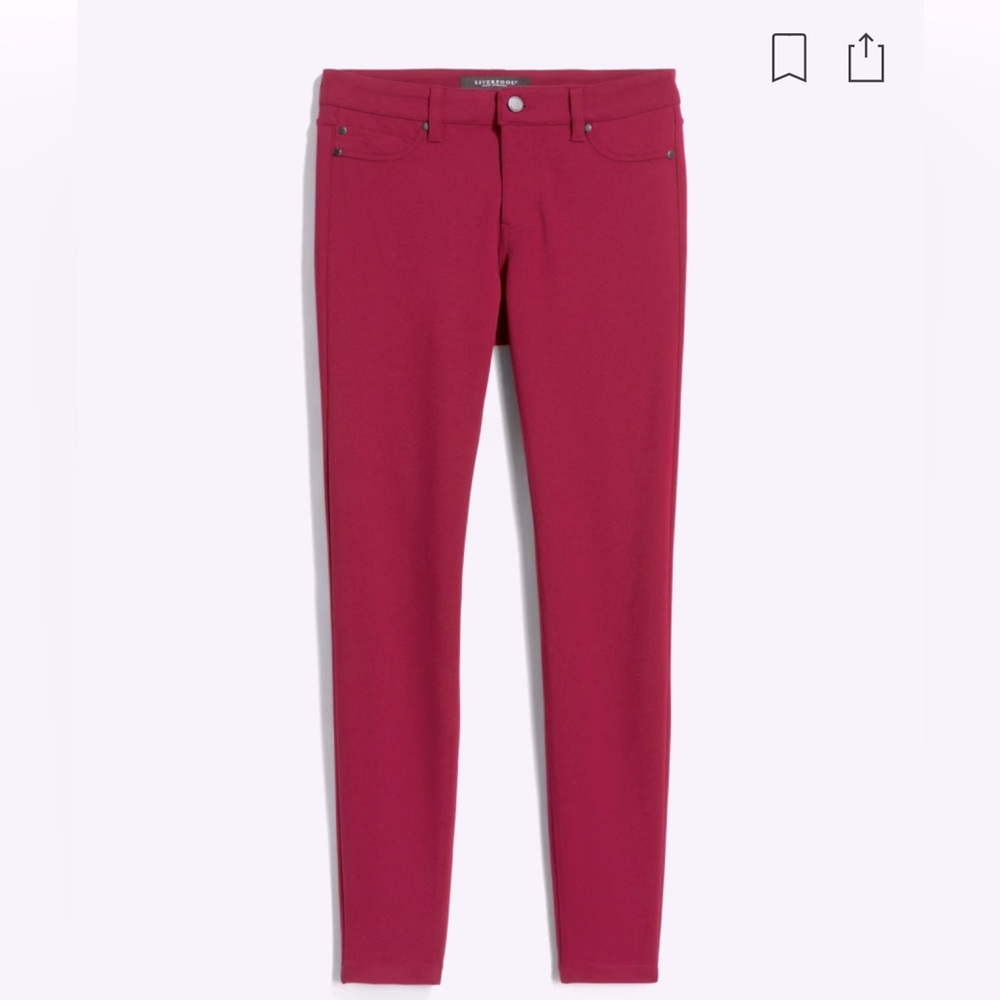 Liverpool Skinny Pant Size 10, 29” inseam Burgandy